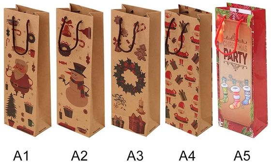 お買い得 再使用可能なクラフト紙のパッキングはハンドルが付いているクリスマスのギフトのハンドバッグを袋に入れます オンライン