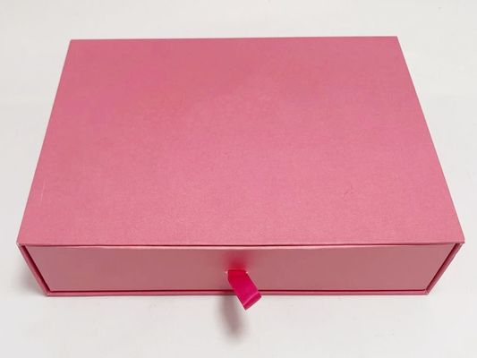 お買い得 引出しのピンク色のカスタマイズされた手すき紙のギフト用の箱の堅い板紙箱 オンライン